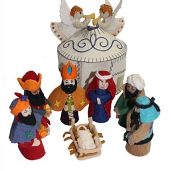 Magical Felt Nativity Set White Silk Road Bazaar